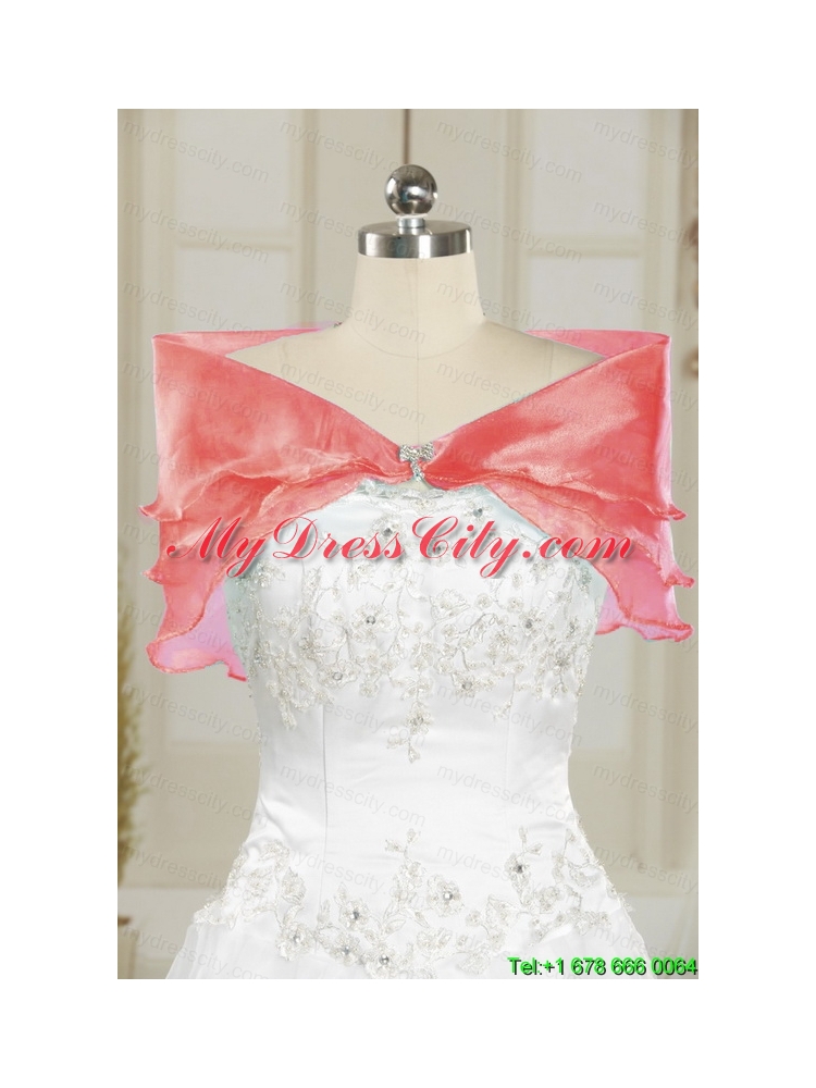 2015 Popular Watermelon Quinceanera Dresses with Strapless