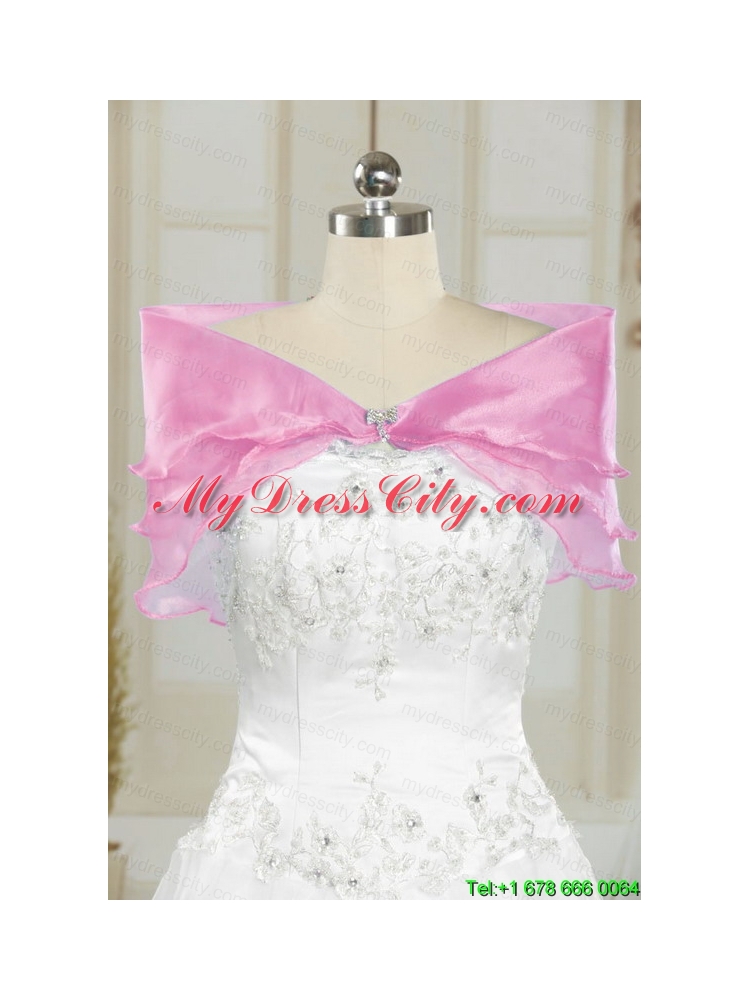 2015 Pretty Sweetheart Beading Baby Pink Quinceanera Dresses