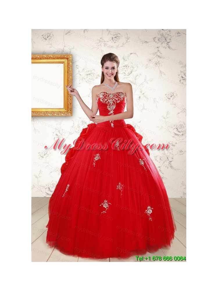 2015 Unique Sweetheart Quinceanera Dresses with Appliques