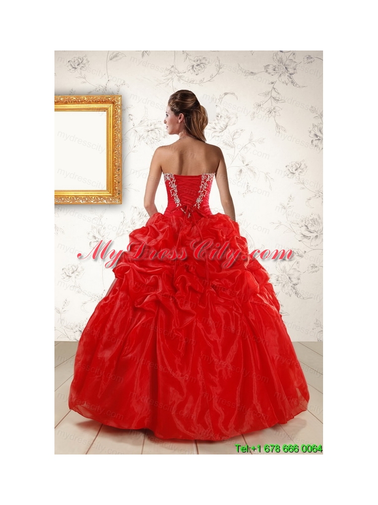 2015 Unique Sweetheart Quinceanera Dresses with Appliques