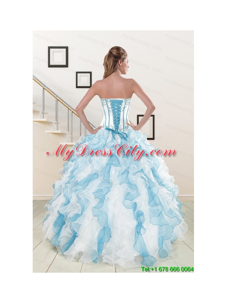 Appliques and Ruffles 2015 Quinceanera Dresses in Multi-color