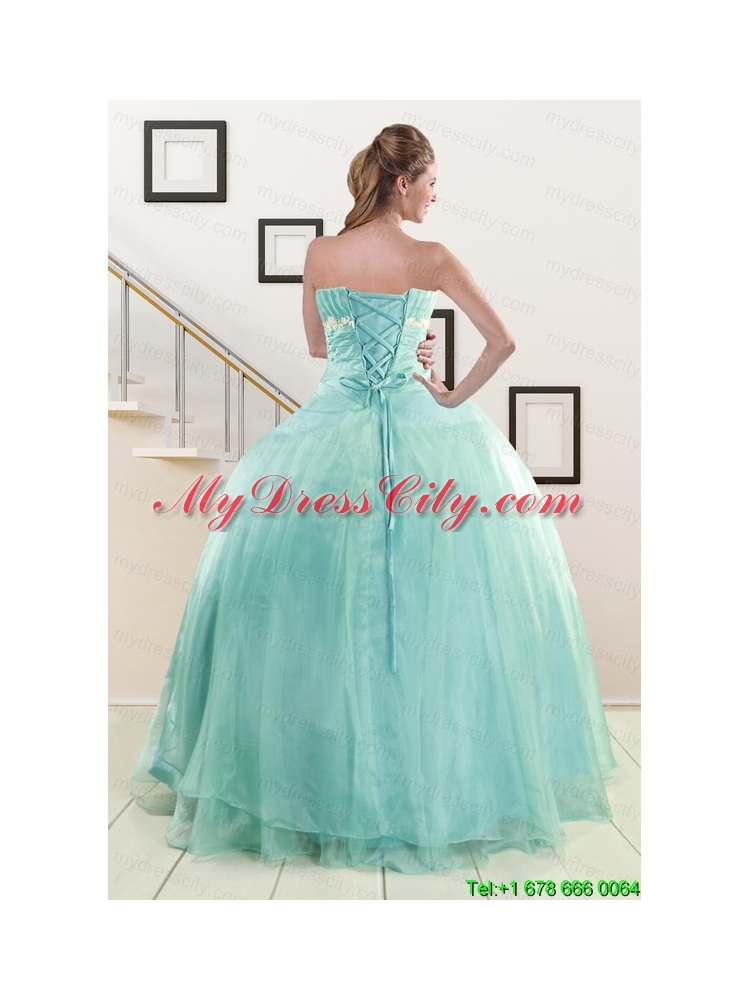 Ball Gown Sweetheart Cheap Quinceanera Dresses with Appliques