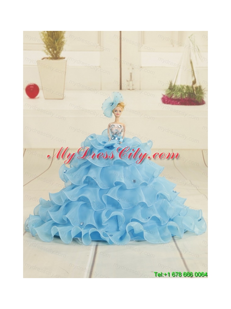 Luxurious Ruffles 2015 Quinceanera Dresses with Zebra and Belt