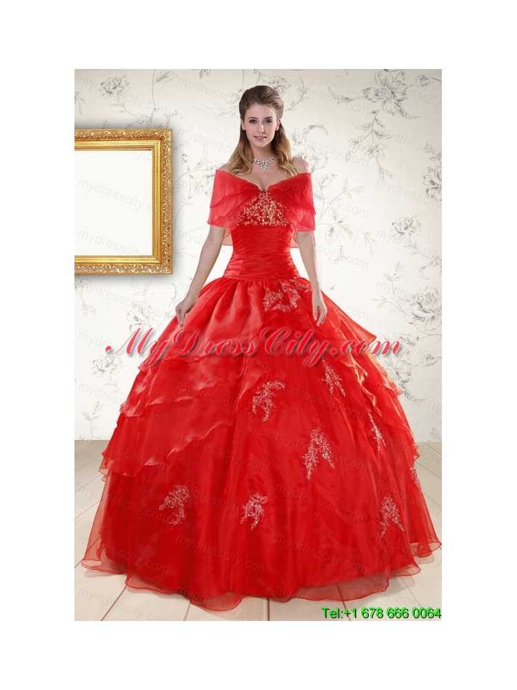 New Style Strapless Quinceanera Dresses with Appliques