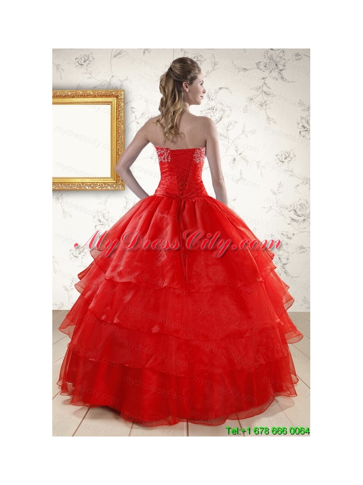 New Style Strapless Quinceanera Dresses with Appliques