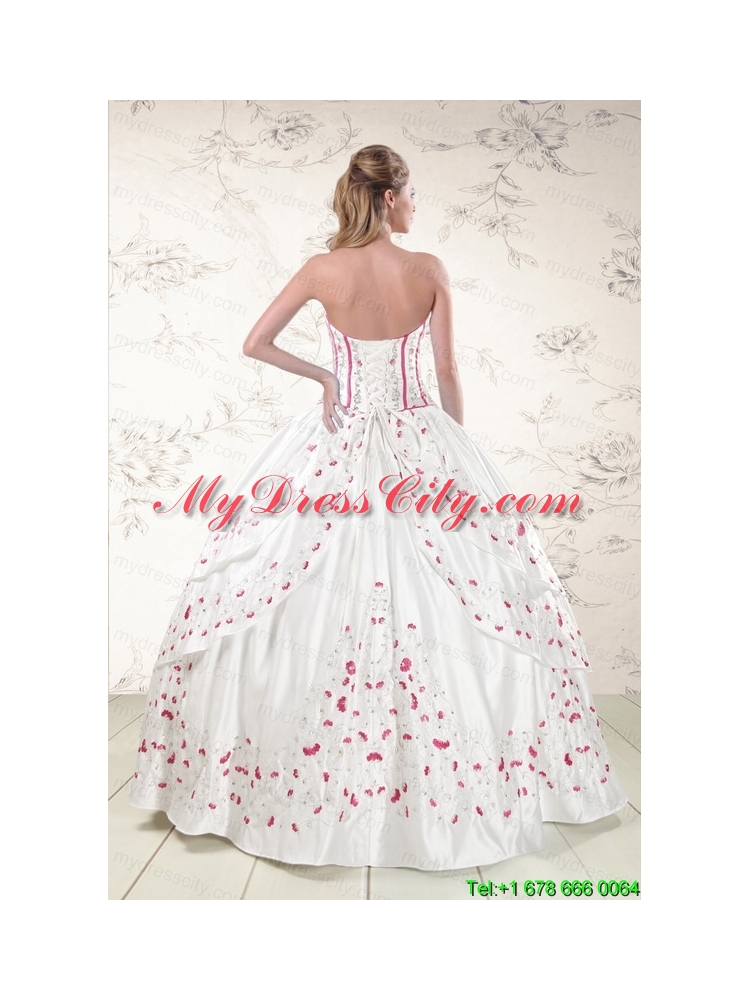 2015 Cheap Strapless Quinceanera Dresses with Appliques