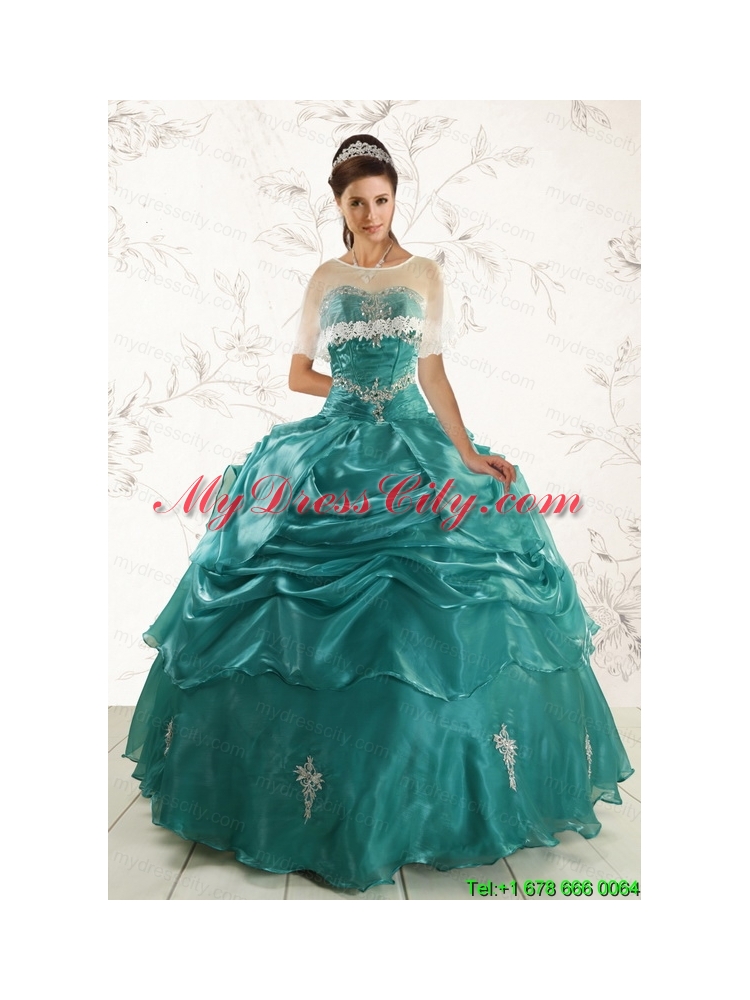 2015 New Style Ball Gown Sweet 16 Dresses with Appliques