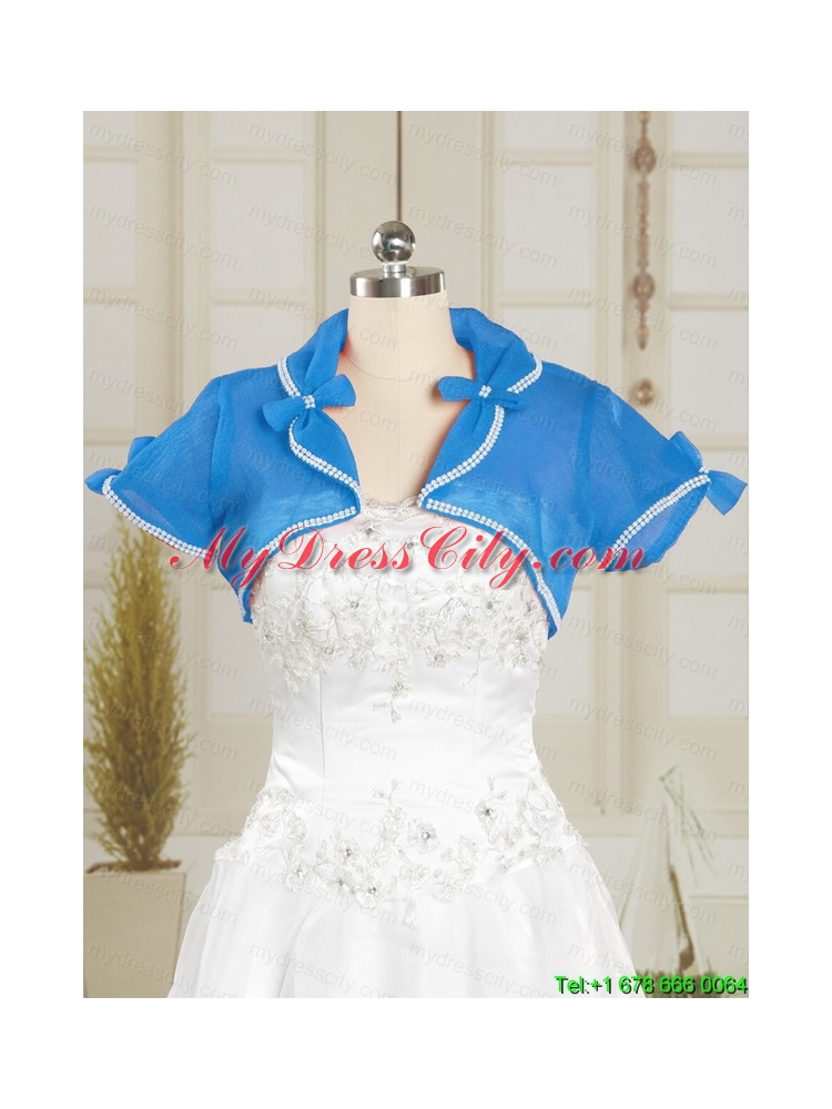 2015 Pretty Sweetheart Baby Blue Sweet 15 Dresses with Beading