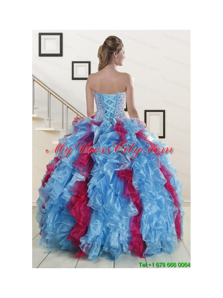 Fashionable Beading Quinceanera Dresses in Multi-color For 2015