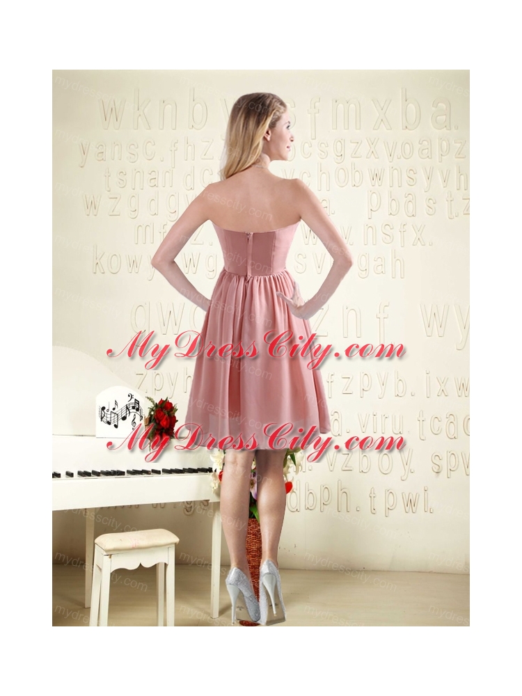 Fitted Sweetheart Empire Chiffon Bridesmaid Dresses with Ruching