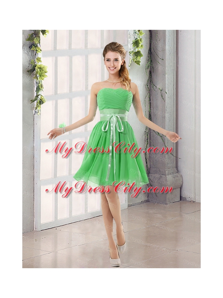 Perfect Belt Ruching Sweetheart A Line Bridesmaid Dress for 2015