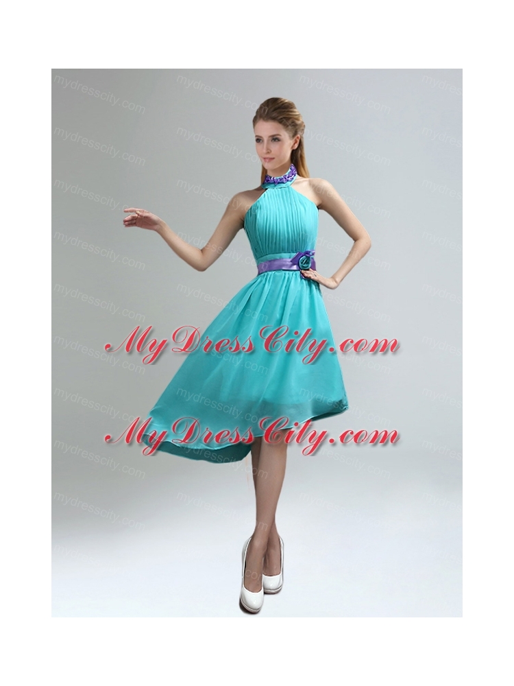 New Fashion High Neck Asymmetrical Multi-color Bridesmaid Dress