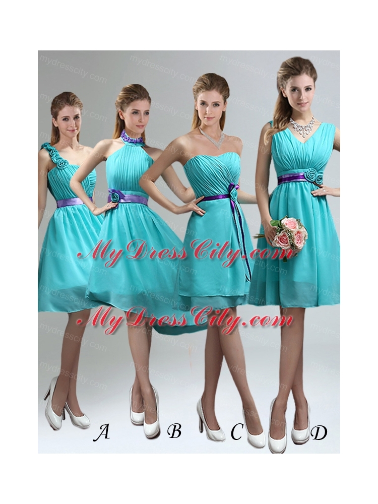 New Fashion High Neck Asymmetrical Multi-color Bridesmaid Dress