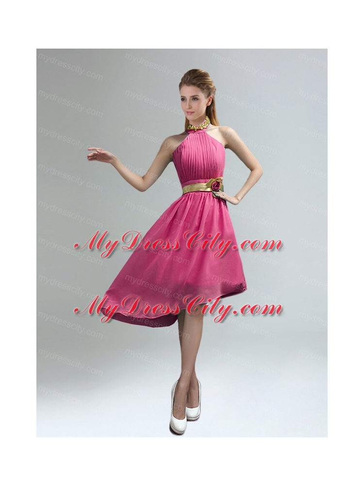 New Fashion High Neck Asymmetrical Multi-color Bridesmaid Dress