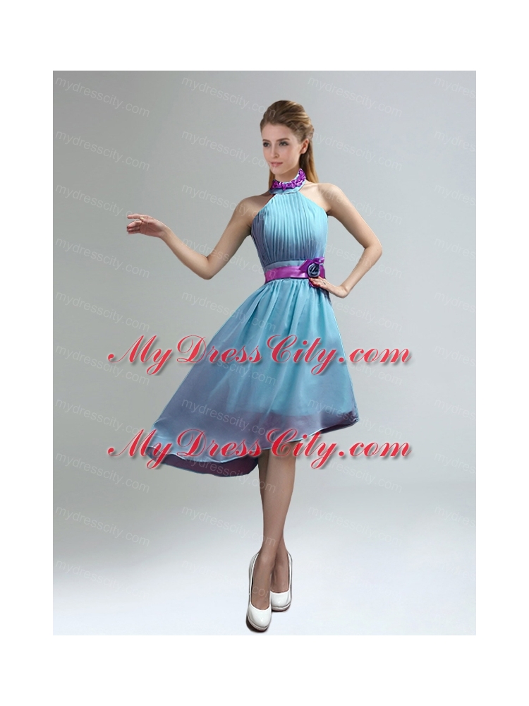 New Fashion High Neck Asymmetrical Multi-color Bridesmaid Dress