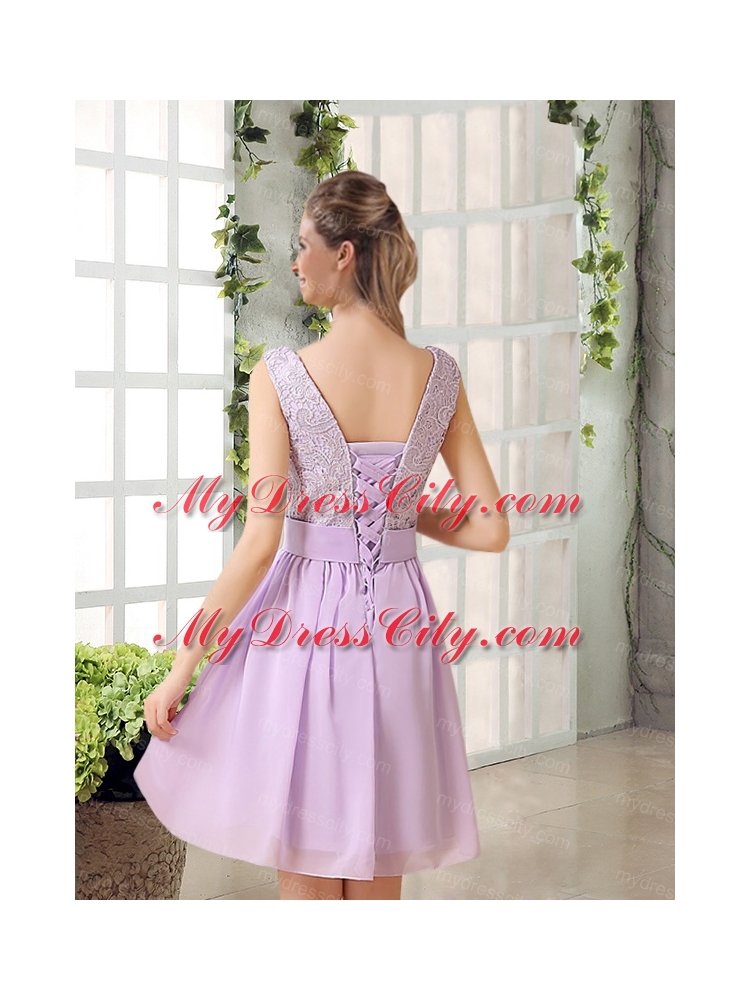 2015 Most Beautiful Chiffon A Line Bridesmaid Dress with Bowknot