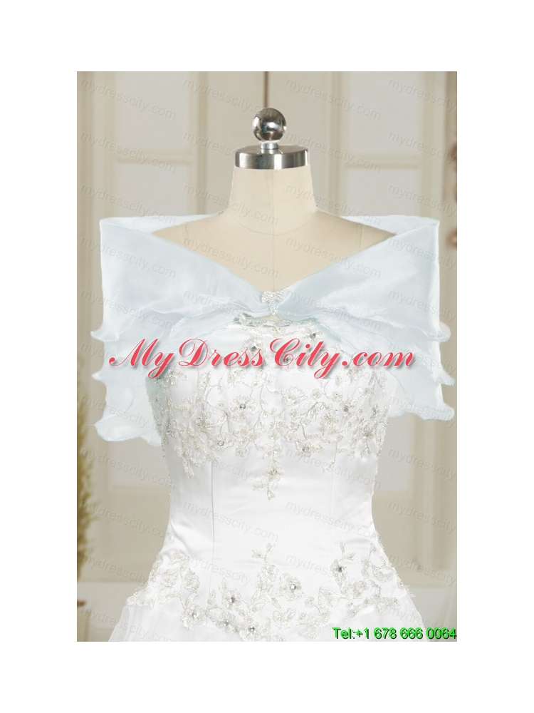 Cheap White Quinceanera Dresses with Beading and Bowknots For 2015