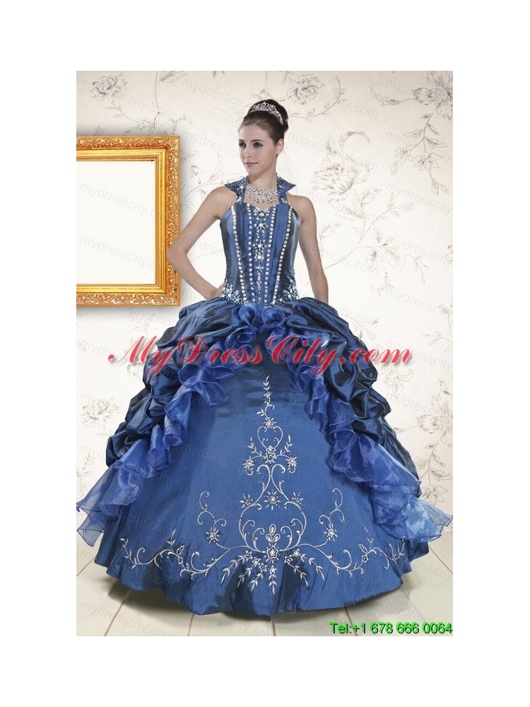 Classical Sweetheart Navy Blue Quinceanera Dresses with Beading