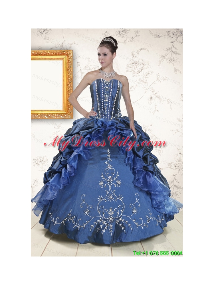 Classical Sweetheart Navy Blue Quinceanera Dresses with Beading