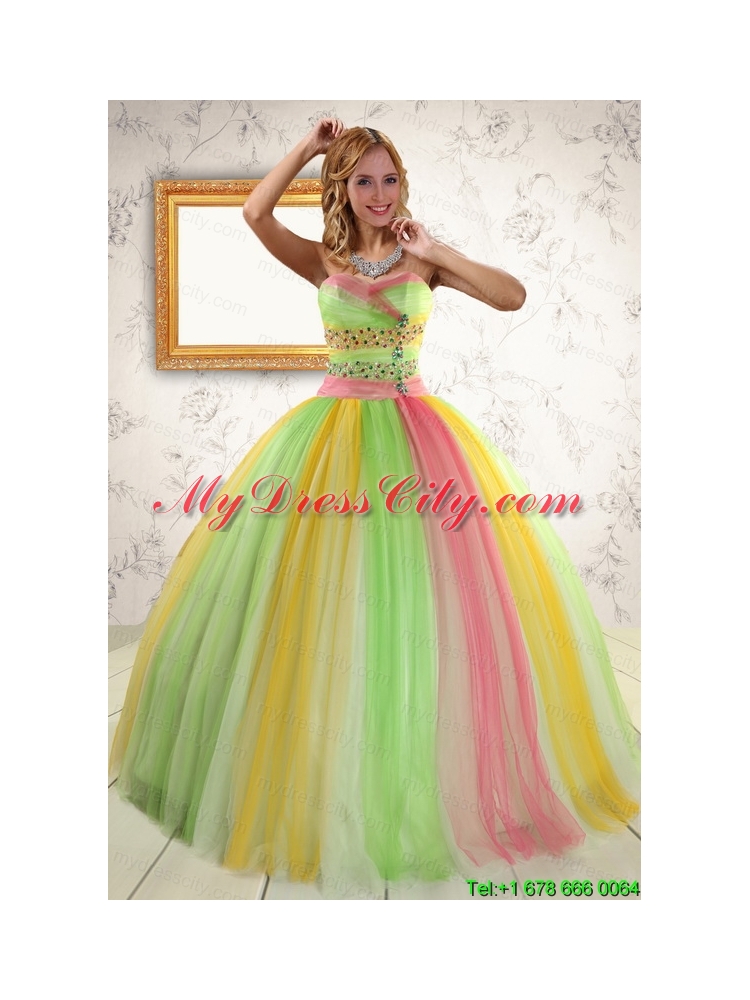 Elegant Ball Gown Sweet 16 Dresses in Multi Color for 2015