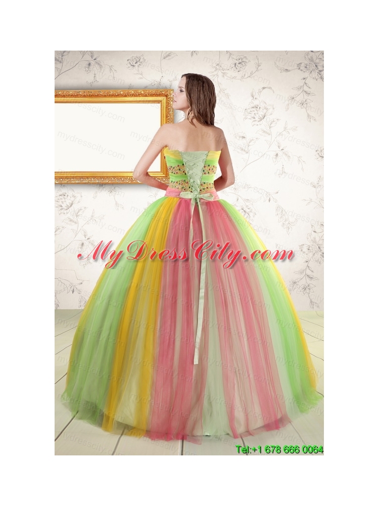 Elegant Ball Gown Sweet 16 Dresses in Multi Color for 2015