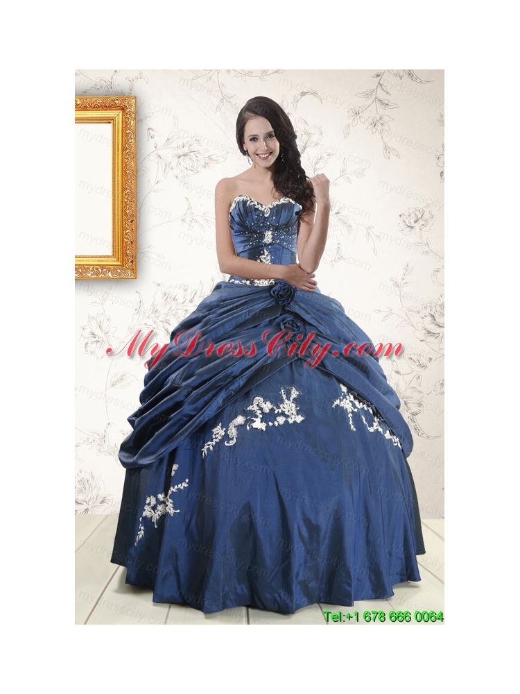 Gorgeous Sweetheart Ball Gown Quinceanera Dresses in Navy Blue