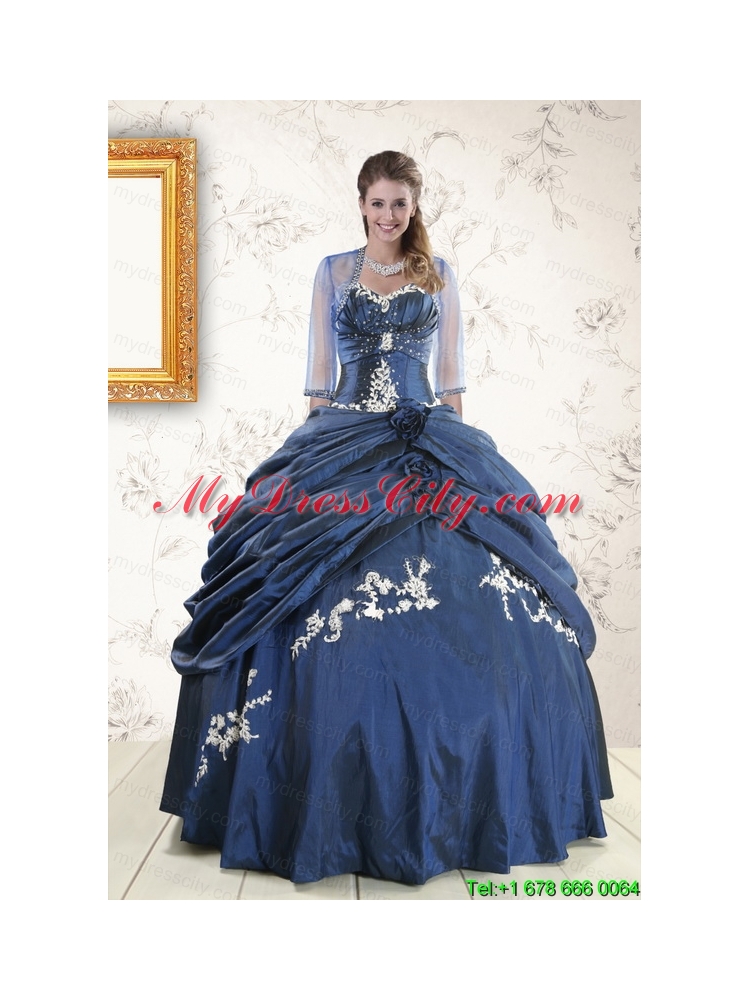 Gorgeous Sweetheart Ball Gown Quinceanera Dresses in Navy Blue