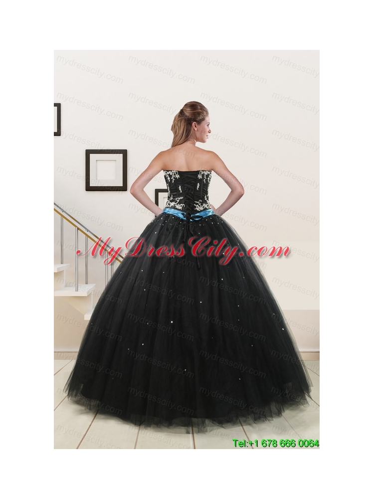 Most Popular Appliques and Beading Quinceanera Dresses in Black