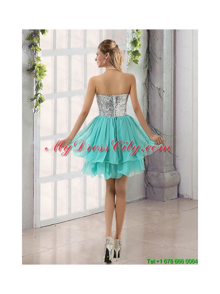 Sweetheart A Line Prom Dress with Sequins and Handle Made Flowers