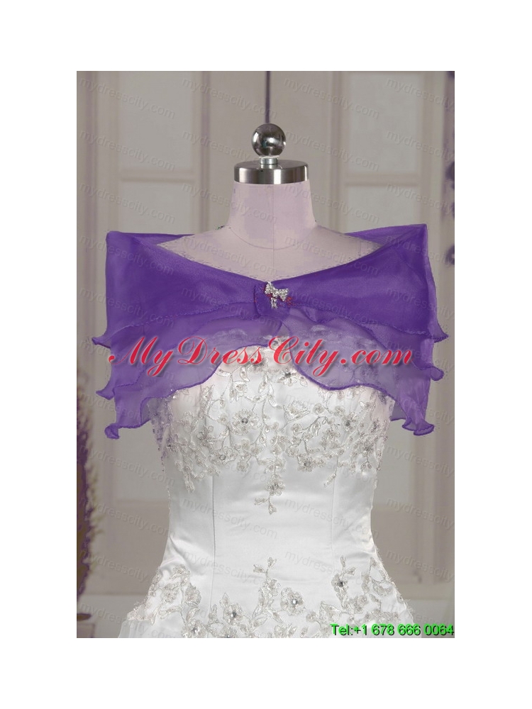 2015 Modern Purple Sweetheart Appliques Quinceanera Dresses