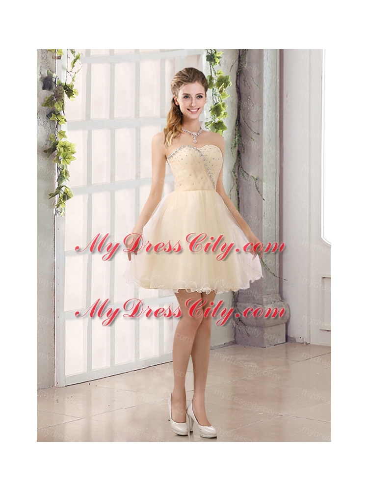 2015 Perfect A Line Organza Bridesmaid Dress with Mini Length