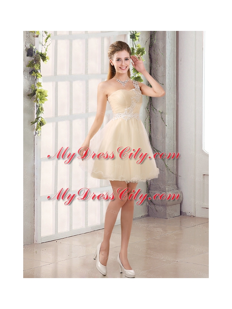 2015 Perfect A Line Organza Bridesmaid Dress with Mini Length