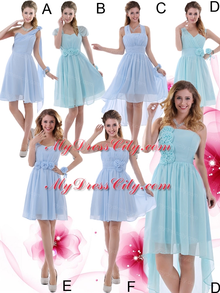 2015 Romantic One Shoulder Zipper Up Bridesmaid Dress