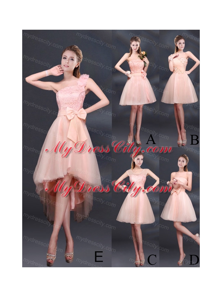 2015 Sturning A Line Belt Bridesmaid Dress with Scoop