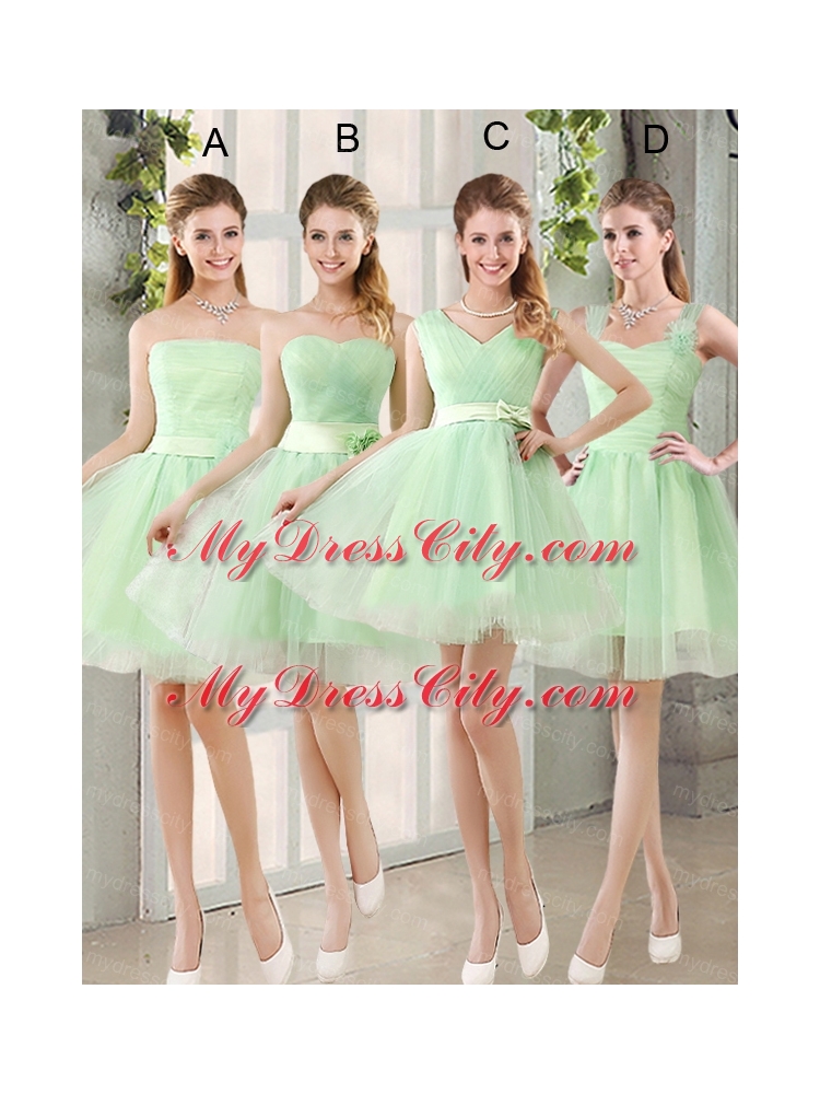 A Line Sweetheart Lace Up Bridesmaid Dress in Apple Green