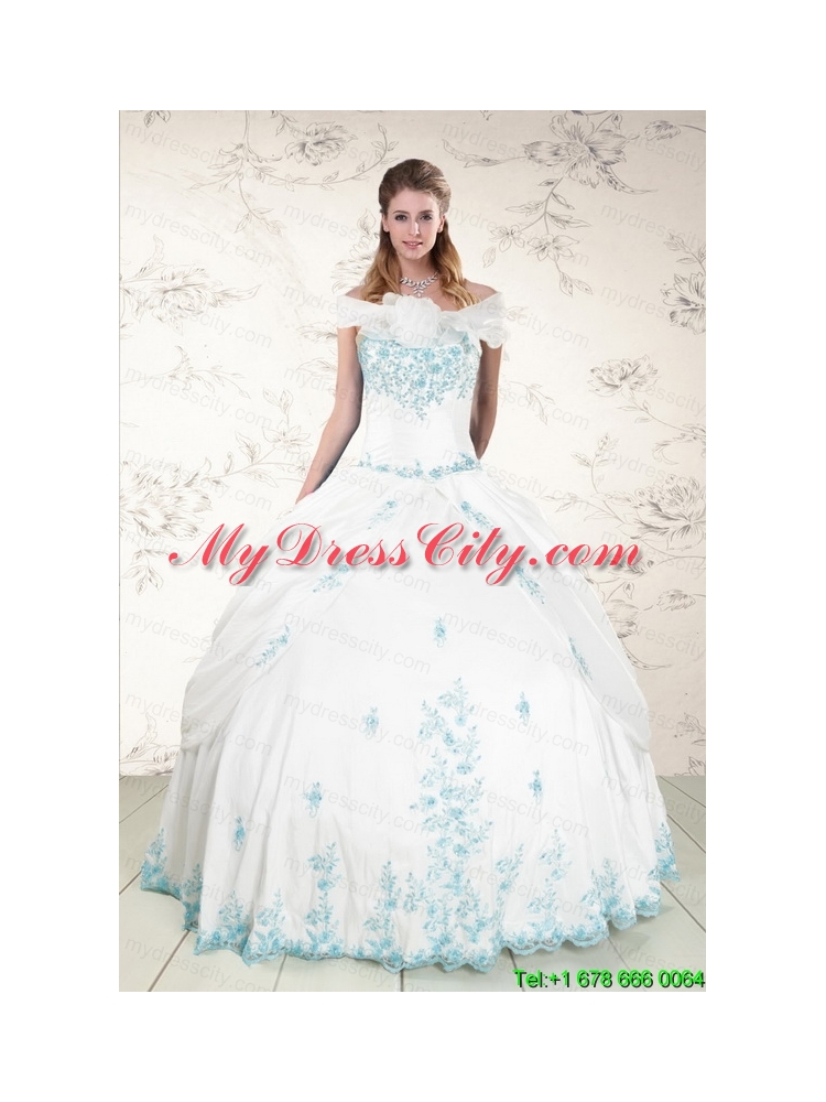 Appliques Strapless Lovely Quinceanera Dresses for 2015