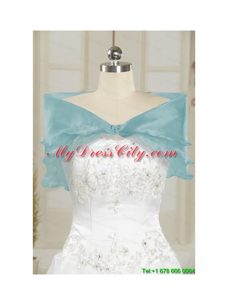 Elegant Beading 2015 Quinceanera Dress in Baby Blue