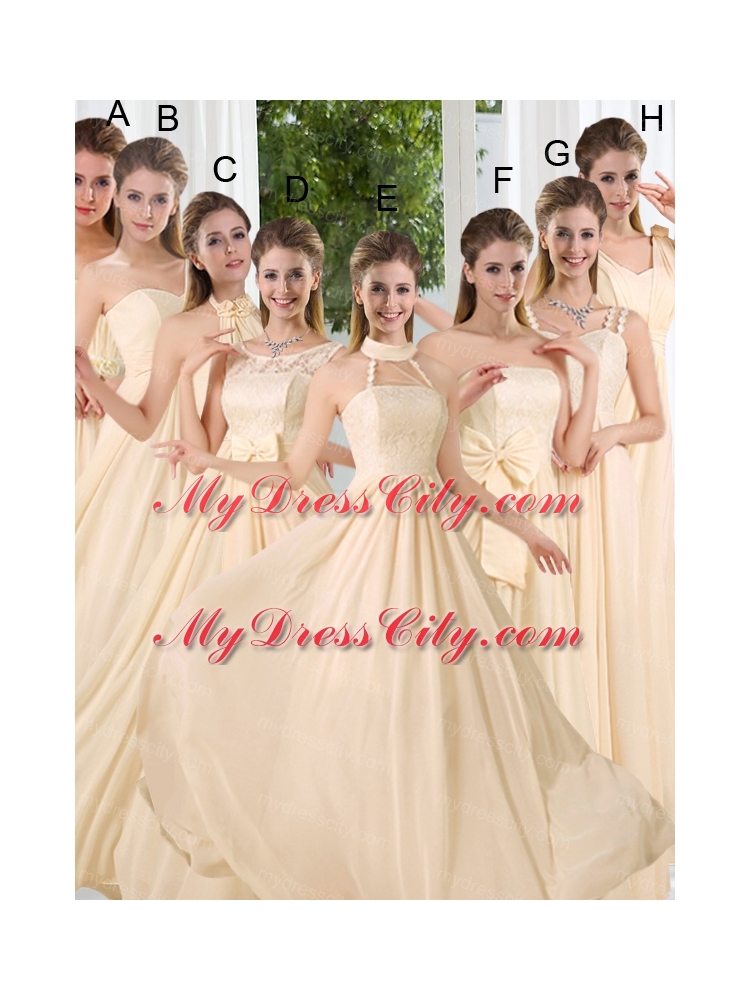 Empire Ruching 2015 Floor Length Bridesmaid Dress