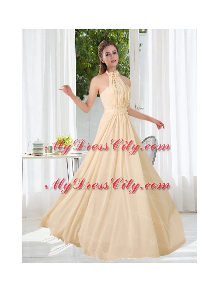 Empire Ruching 2015 Floor Length Bridesmaid Dress