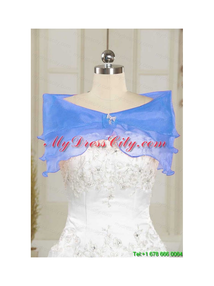 Hot Sale Beaded Royal Blue Sweet 15 Dresses with Sweep Train