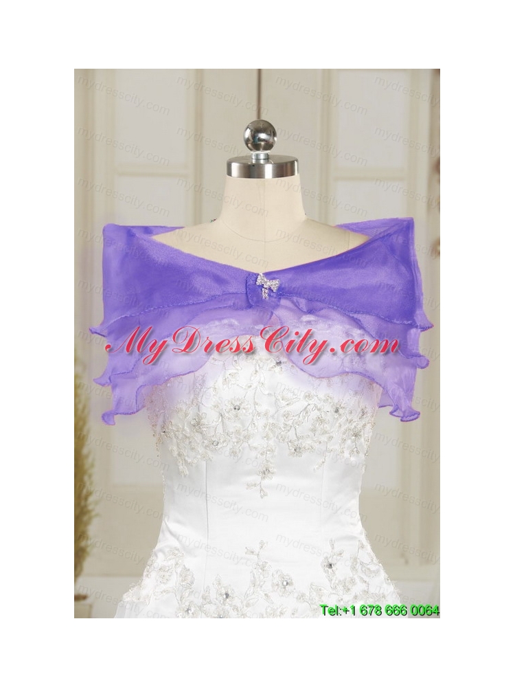 Modern Sweetheart Purple Sweet 15 Dresses with Appliques for 2015