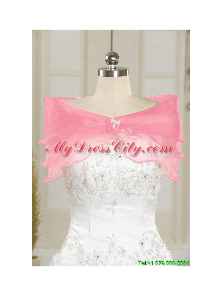 One Shoulder Beading Light Pink Quinceanera Dresses for 2015