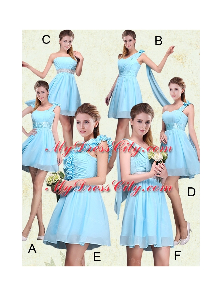 Ruching and Ruffles One Shoulder Chiffon Bridesmaid Dresses