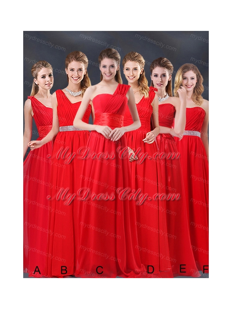 Sequin Decorate Waist Ruching Empire Bridesmaid Dresses