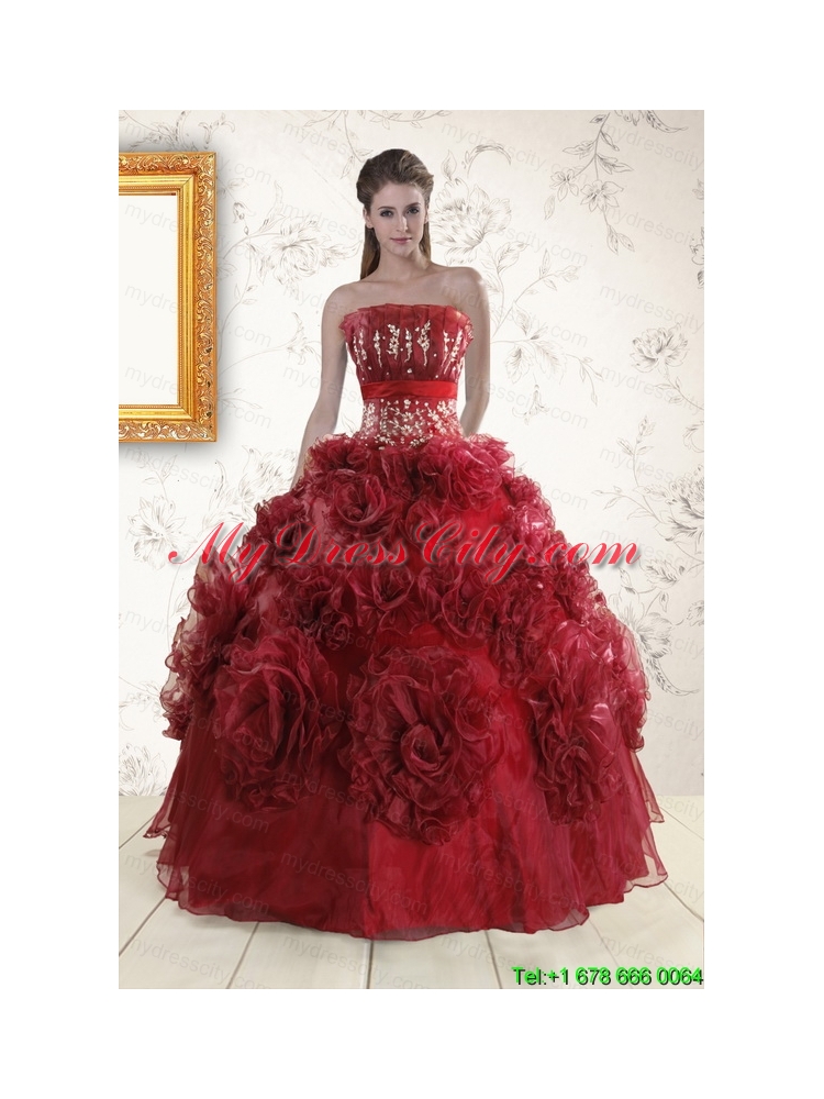 Unique Quinceanera Dresses with Hand Made Flowers for 2015