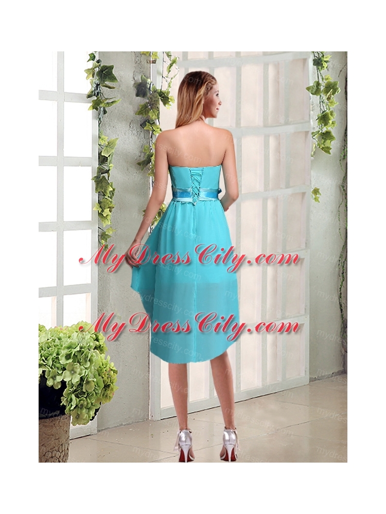 2015 Decent Sweetheart A Line Bridesmaid Dress with Ruching and Belt