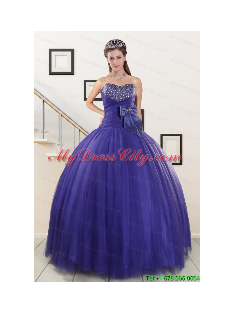 2015 Elegant Sweetheart Quinceanera Dresses with Bowknot