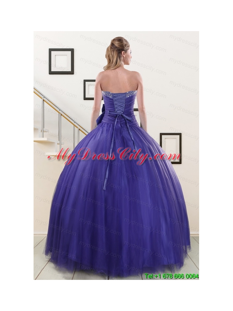 2015 Elegant Sweetheart Quinceanera Dresses with Bowknot