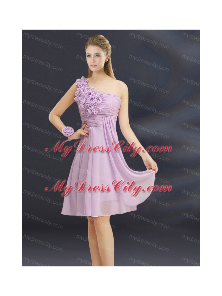 2015 Romantic Hand Made Flowers Sweetheart Bridesmaid Dress with Ruching