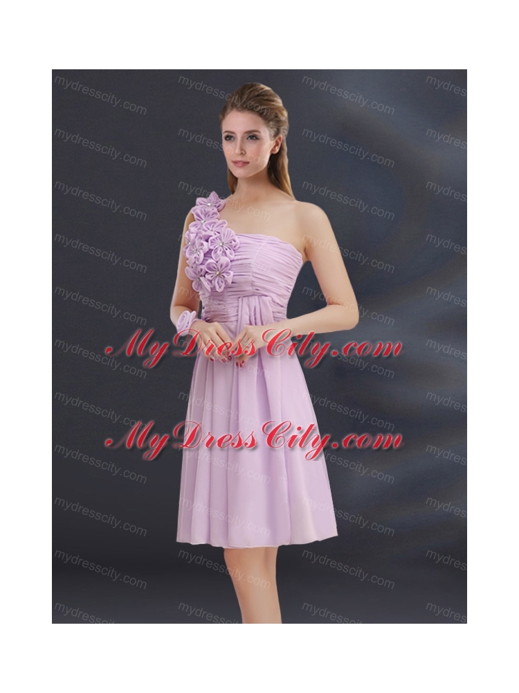 2015 Romantic Hand Made Flowers Sweetheart Bridesmaid Dress with Ruching